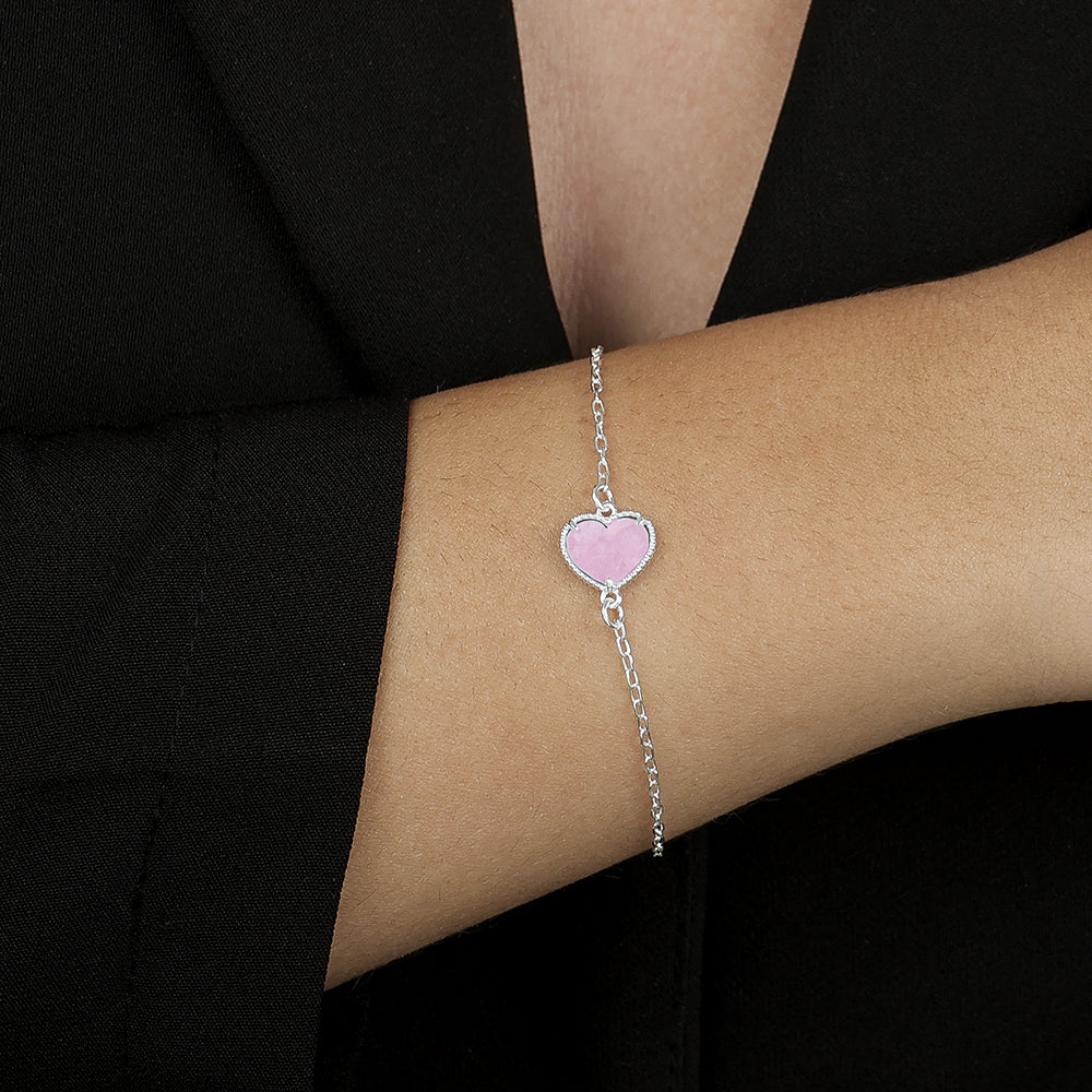 Pulseira de Zircônia Rosa Claro em Prata 925 - Galeria